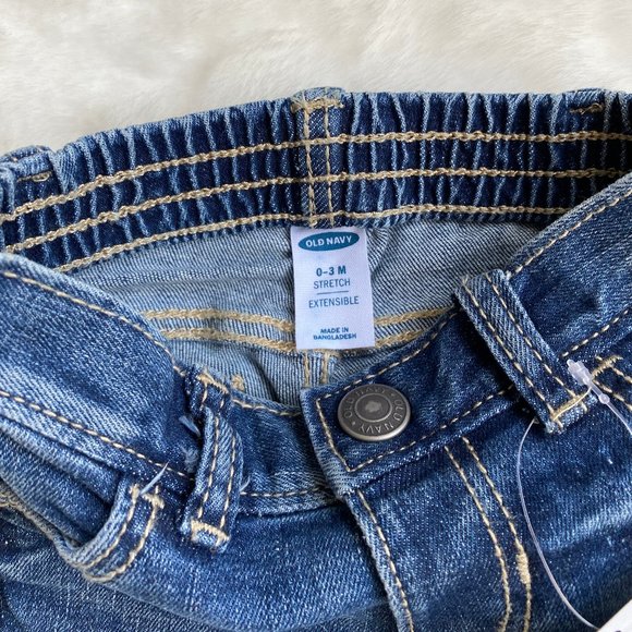 Old Navy Built-in Flex Max Skinny Blue Denim Jeans Stretch Size 0-3 Months - Picture 5 of 5